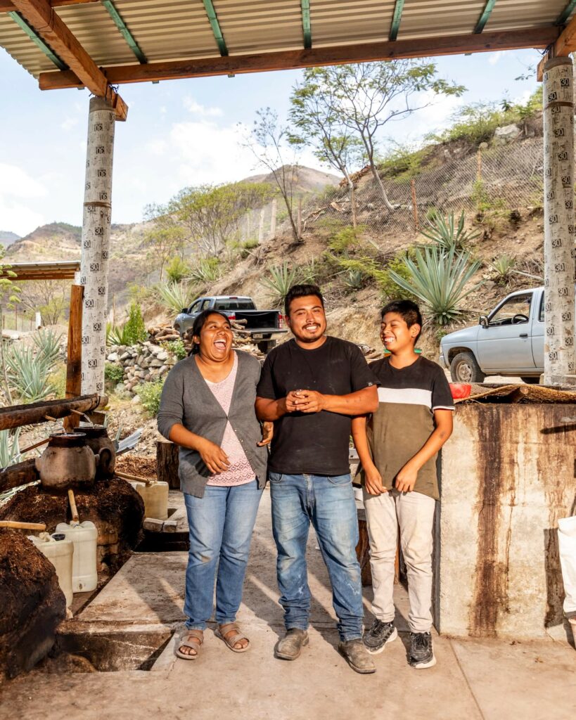 Reynaldo Alejandro and his family at his palenque