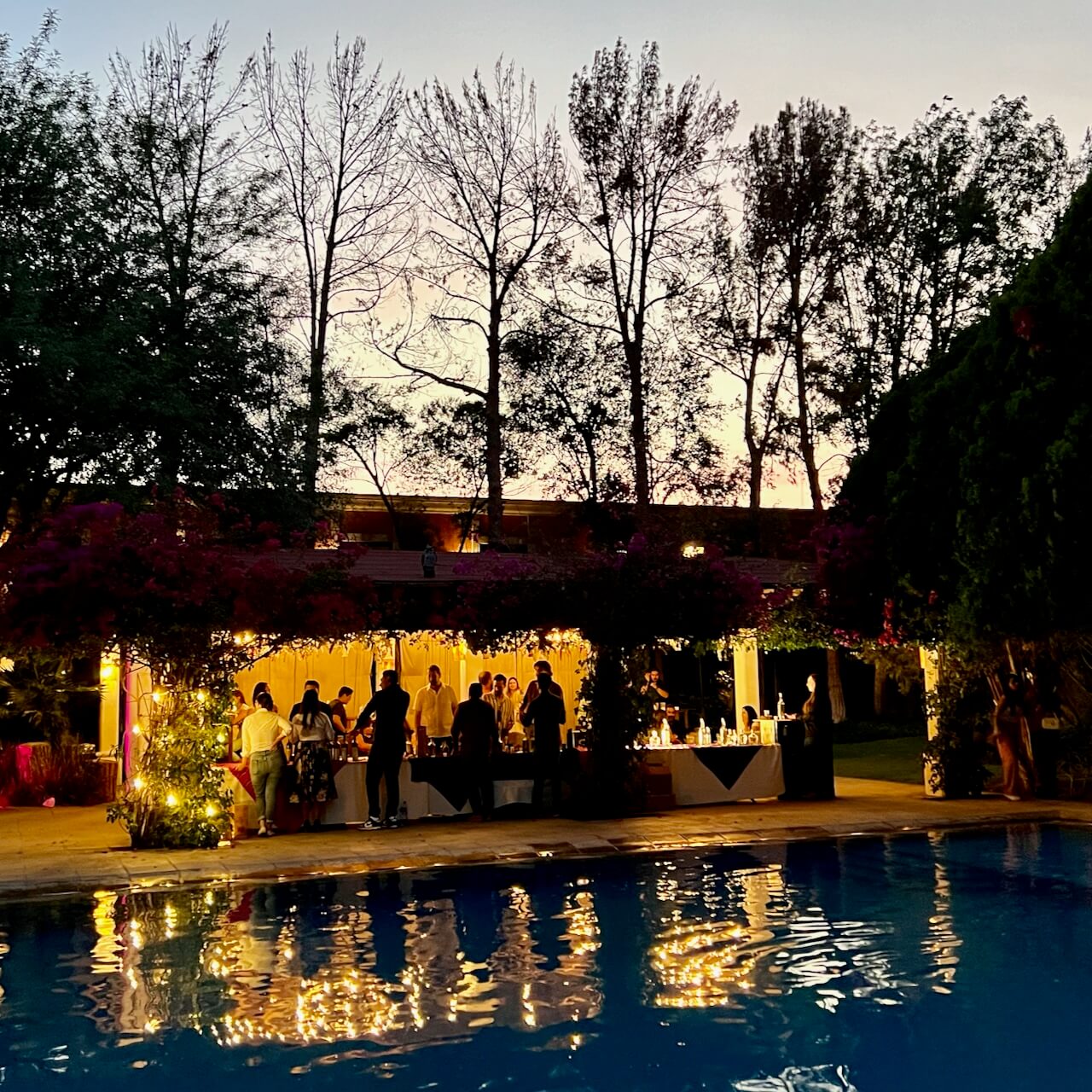 Sunset poolside at Hotel Gobernador